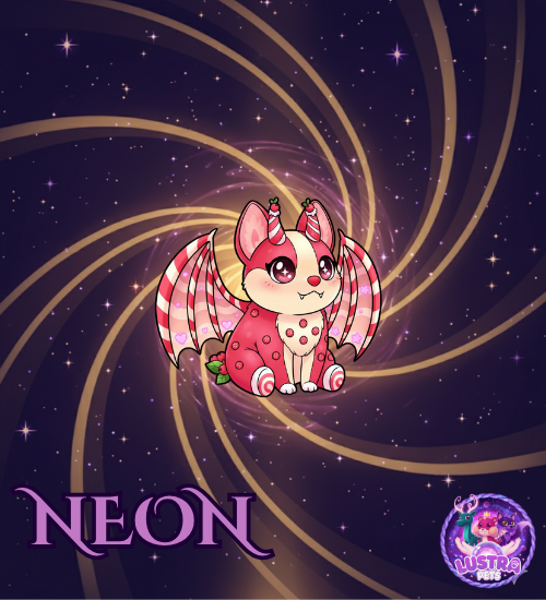 Neon Strawberry Shortcake Bat Dragon