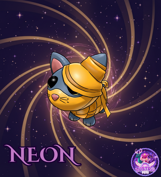 Neon Halloween Golden Mummy Cat